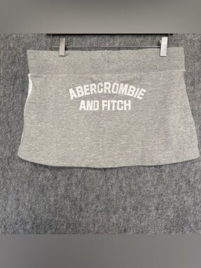 Abercrombie & Fitch Light Gray Mini Skirt with Turquoise and White Side Stripes